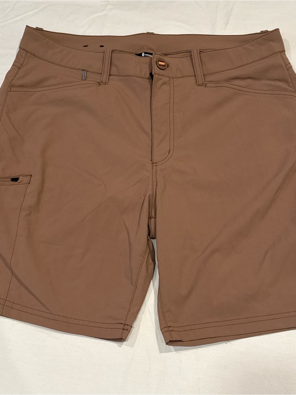 Cotopaxi Shorts Mens 36x8 Brown Clay Stretch Nylon Hiking Zip Pocket Outdoor